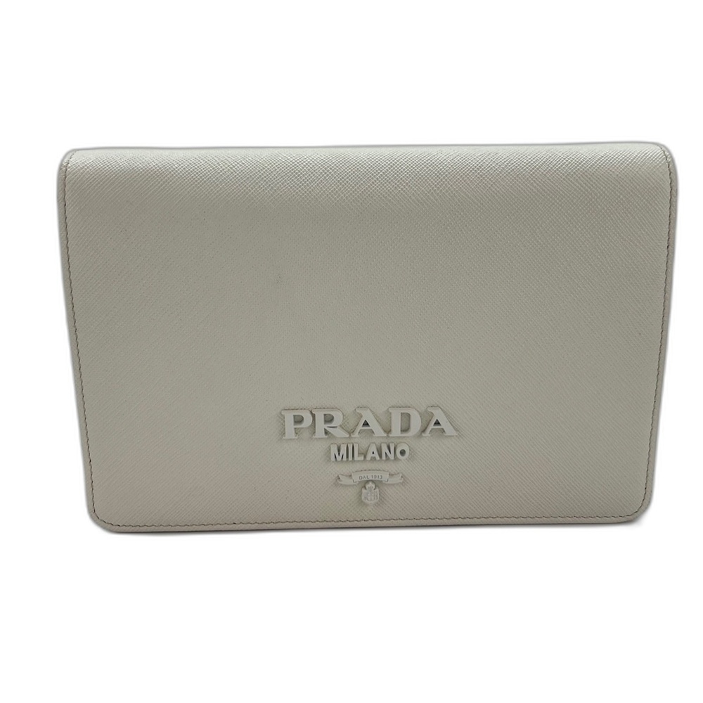Prada Mini Handbag Logo Shoulder Bag White